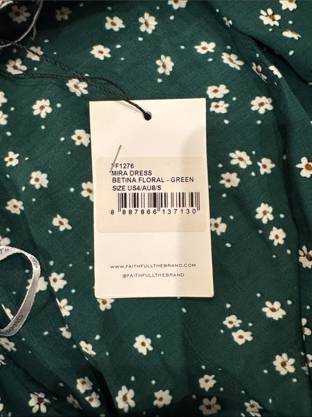 NWT Faithfull the Brand Green Floral Midi Dress